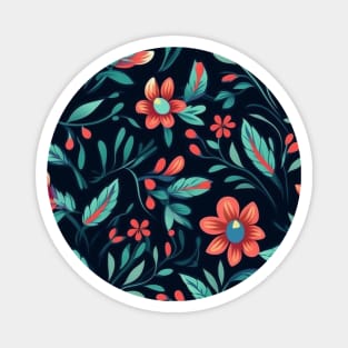 Simple Seamless Floral Pattern Flowers Texture Magnet